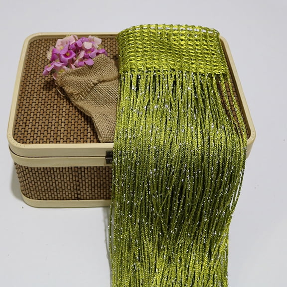 Firefly Hope 1Pcs 78.7"L x 39.4"W Tassel String Curtain, Privacy Screen Fringe Divider for Entryway, Doorway & Hallway Home Decor, Grass Green