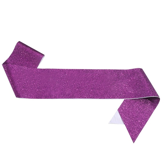Firefly Hope 1Pcs Bridal Shower & Homecoming Blank Glitter Sashes, Adjustable Plain/Glitter Shoulder Strap, Reusable Party Etiquette Belt for Groom/Miss/Queen, Purple