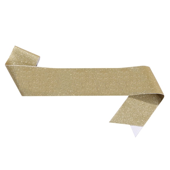 Firefly Hope 1Pcs Bridal Shower & Homecoming Blank Glitter Sashes, Adjustable Plain/Glitter Shoulder Strap, Reusable Party Etiquette Belt for Groom/Miss/Queen, Dark Golden