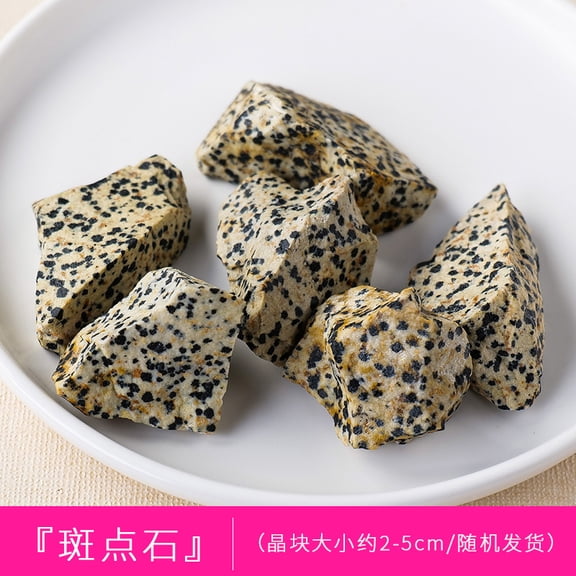 Firefly Hope 1kg Black Spotted Natural Crystal Raw Stones, 2-5cm Irregular Aromatherapy Diffuser Stones, Bulk Unpolished Mineral Crystals for Home Decor & Fragrance DIY