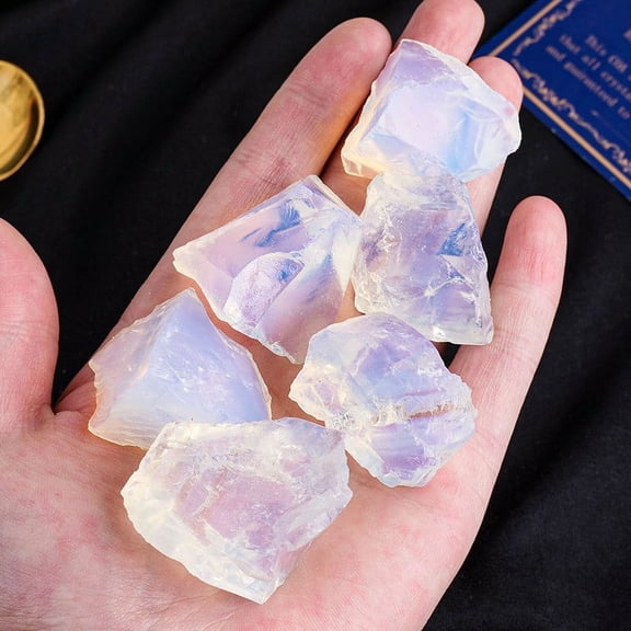 Firefly Hope 1kg White Natural Opal Aromatherapy Diffuser Stones, 2-5cm Irregular Natural Ore Crystals, Bulk Unpolished Healing Gemstones for Home Decor & Fragrance DIY Projects