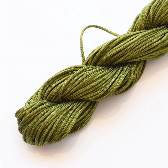 Firefly Hope 1mm Nylon Rattail Silk Satin Cord, Chinese Knotting & Macrame Beading Thread for DIY Bracelet Necklace Jewelry Craft String,Army Green