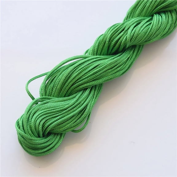 Firefly Hope 1mm Nylon Rattail Silk Satin Cord, Chinese Knotting & Macrame Beading Thread for DIY Bracelet Necklace Jewelry Craft String,Green