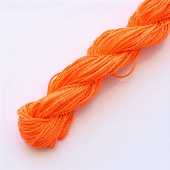 Firefly Hope 1mm Nylon Rattail Silk Satin Cord, Chinese Knotting & Macrame Beading Thread for DIY Bracelet Necklace Jewelry Craft String,Orange