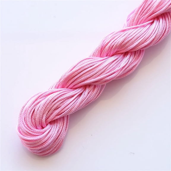 Firefly Hope 1mm Nylon Rattail Silk Satin Cord, Chinese Knotting & Macrame Beading Thread for DIY Bracelet Necklace Jewelry Craft String,Pink