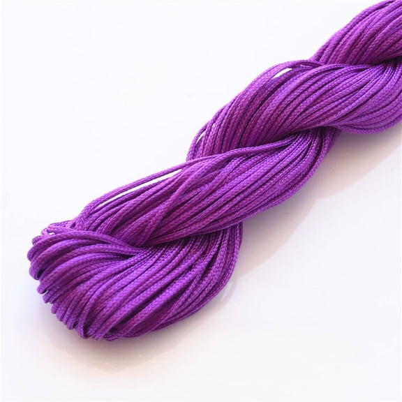 Firefly Hope 1mm Nylon Rattail Silk Satin Cord, Chinese Knotting & Macrame Beading Thread for DIY Bracelet Necklace Jewelry Craft String,Purple