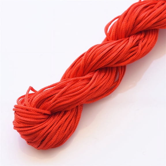 Firefly Hope 1mm Nylon Rattail Silk Satin Cord, Chinese Knotting & Macrame Beading Thread for DIY Bracelet Necklace Jewelry Craft String,Red