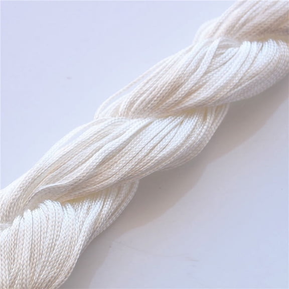 Firefly Hope 1mm Nylon Rattail Silk Satin Cord, Chinese Knotting & Macrame Beading Thread for DIY Bracelet Necklace Jewelry Craft String,White