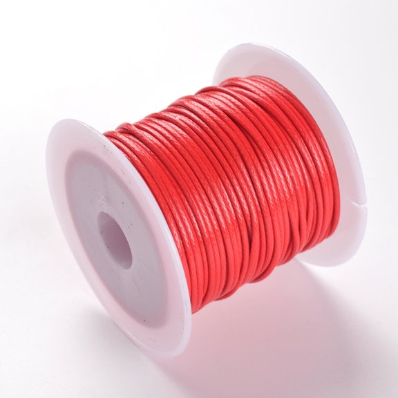 Firefly Hope 1mm Textile Fiber Waxed Cord Rope 2 Rolls, Premium Wax String for Handmade Bracelets, Necklaces & Jewelry Braiding,Red