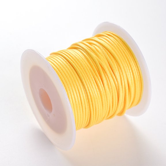 Firefly Hope 1mm Textile Fiber Waxed Cord Rope 2 Rolls, Premium Wax String for Handmade Bracelets, Necklaces & Jewelry Braiding,Yellow
