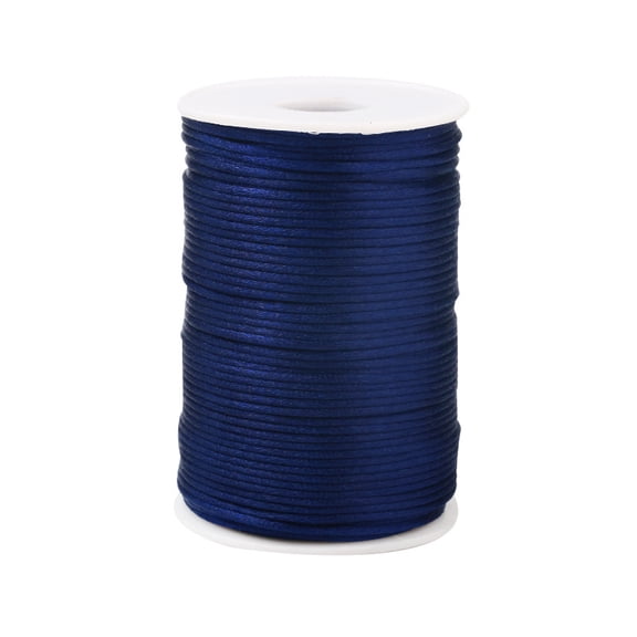 Firefly Hope 2.5mm Nylon Satin Cord Braided Beading Thread, Rattail Macrame String for Chinese Knotting, Bracelets, Necklaces & DIY Jewelry Making, Dark Blue