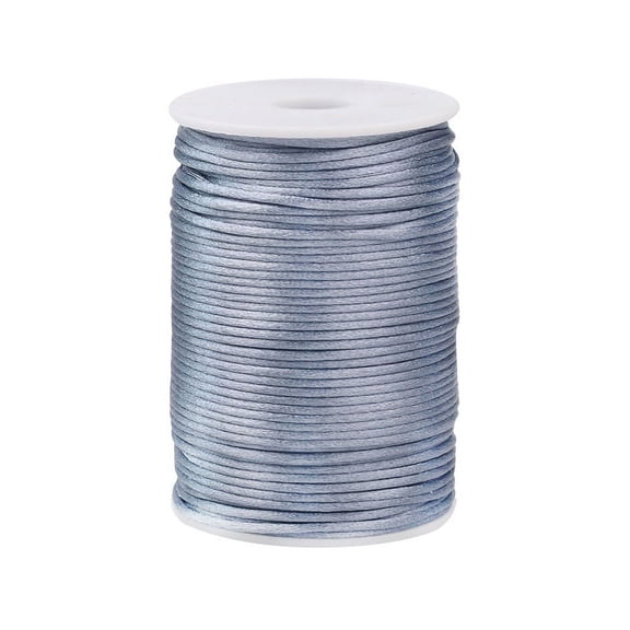 Firefly Hope 2.5mm Nylon Satin Cord Braided Beading Thread, Rattail Macrame String for Chinese Knotting, Bracelets, Necklaces & DIY Jewelry Making, Grey