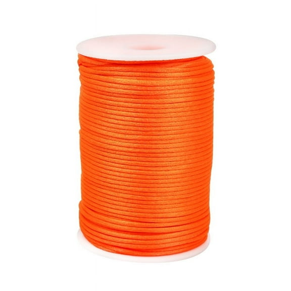 Firefly Hope 2.5mm Nylon Satin Cord Braided Beading Thread, Rattail Macrame String for Chinese Knotting, Bracelets, Necklaces & DIY Jewelry Making, Orange