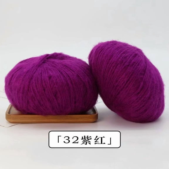 Firefly Hope 100g Fine Mohair Yarn, Soft Crochet & Knitting Thread for DIY Handmade Projects, Baby Sweaters, Scarves, Shawls & Clothes, Dark Purple