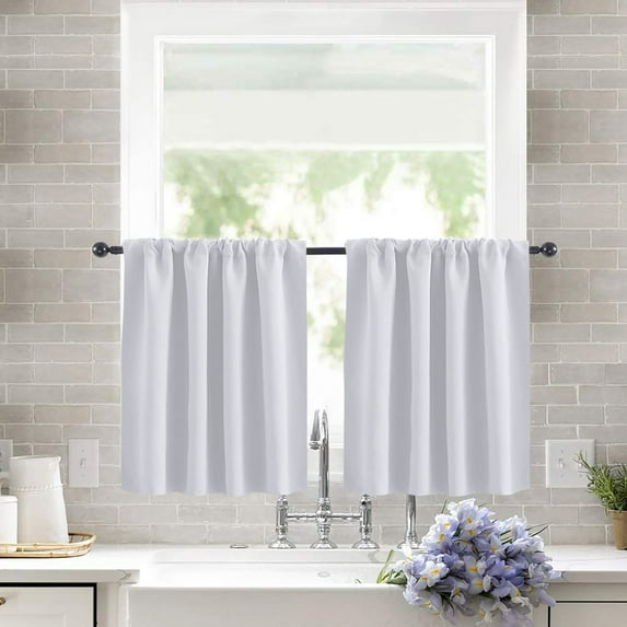Firefly Hope 2-Pack Half Window Curtains, 15.8" W x 23.6" L Tier Drapes for Bedroom & Bathroom, Privacy-Enhancing Energy-Saving Shades, White