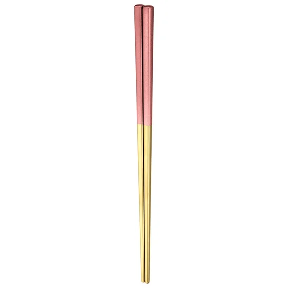 Firefly Hope 2 Pairs Elegant Stainless Steel Chopsticks - Reusable & Durable-Gold,Pink