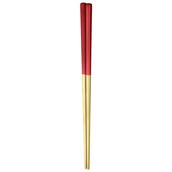 Firefly Hope 2 Pairs Elegant Stainless Steel Chopsticks - Reusable & Durable-Gold,Red