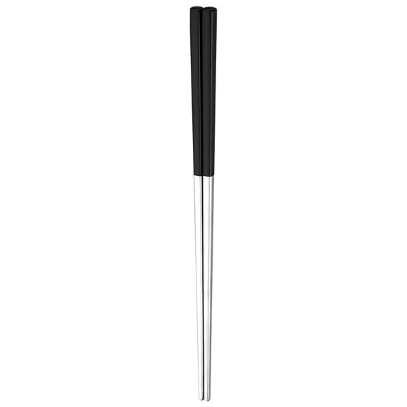Firefly Hope 2 Pairs Elegant Stainless Steel Chopsticks - Reusable & Durable-silvery,Black