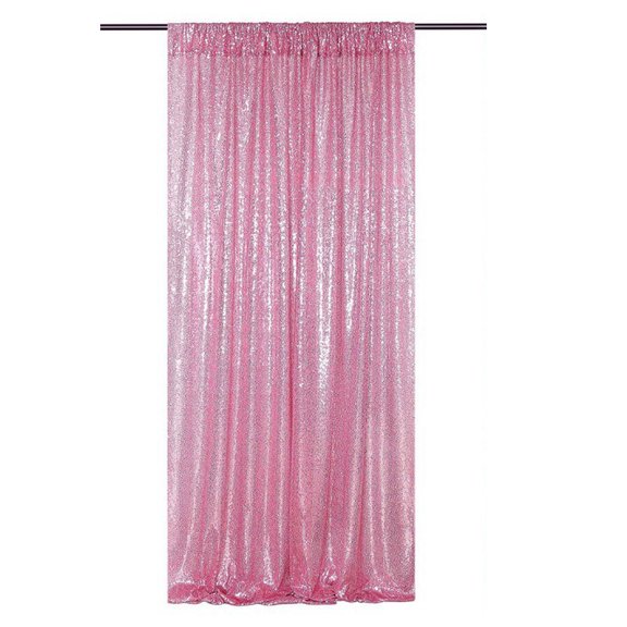 Firefly Hope 2 Panels Pink Sequin Backdrop Curtains 2FT x 9.8FT, Glitter Photo Booth Background for Wedding, Baby Shower, Christmas & Stage Decor
