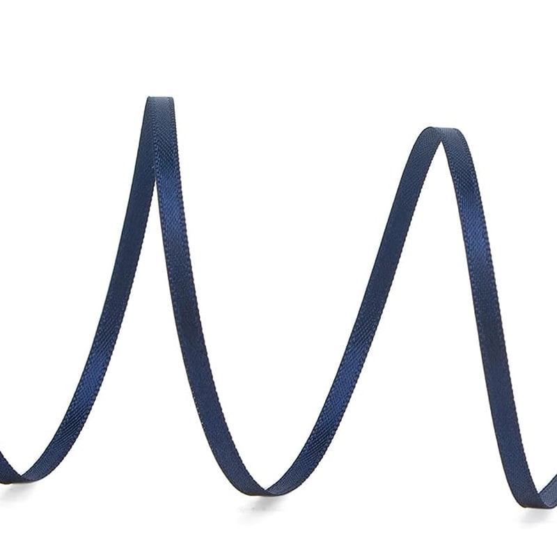 Firefly Hope 2 Roll Fade-Resistant Wrinkle-Free Navy Blue 1/8-Inch Double-Sided Satin Craft Ribbon, 500-Yard Thin Ribbon for Gift Wrapping, Party Decor, Jewelry Hanging Embellishments