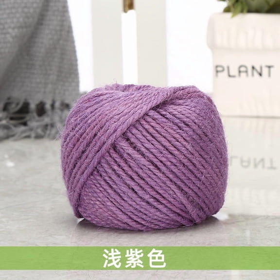 Firefly Hope 2 Rolls Retro Colorful Braided Hemp Rope, 109.36yd x 2mm Fine Hand-Woven Rope, Durable Fray-Resistant DIY Craft Supplies for Hanging & Creative Handicraft Projects, Light Purple