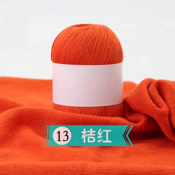 Firefly Hope 2 Skein Soft Cotton Wool Blend Knitting Yarn, Fingering Weight Crochet Yarn, Warm Hand Knitting Thread for Garments, Hats, Scarves & DIY Craft Projects, Orange