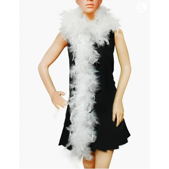 Firefly Hope 2 Yards Feather Scarf, DIY Crafts & Costume Accessory for Party, Dancing, Wedding, Festival & Home Decor, White