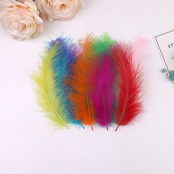 Firefly Hope 200Pcs 3.9-5.9 Inch Fluffy Feathers, Natural Craft Feathers for DIY Crafts, Wedding Party Decor, Floral & Holiday DecorationMulticolour A