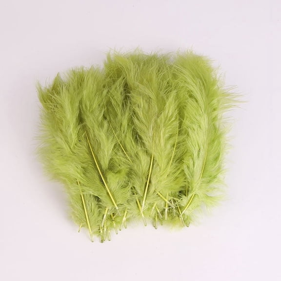 Firefly Hope 200Pcs 3.9-5.9 Inch Fluffy Feathers, Natural Craft Feathers for DIY Crafts, Wedding Party Decor, Floral & Holiday DecorationGreen B