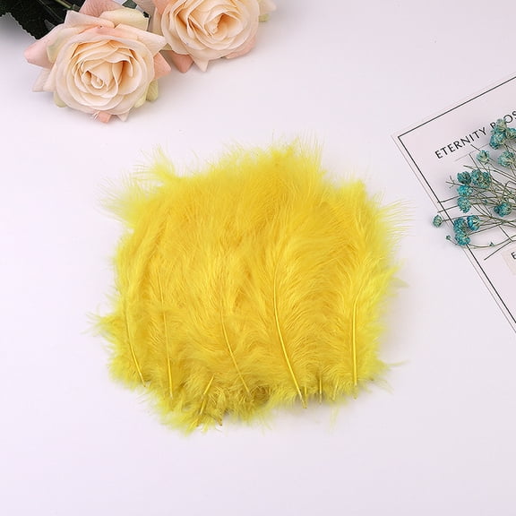 Firefly Hope 200Pcs 3.9-5.9 Inch Fluffy Feathers, Natural Craft Feathers for DIY Crafts, Wedding Party Decor, Floral & Holiday DecorationYellow