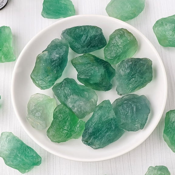 Firefly Hope 200g Natural Crystal Raw Stones 1-2cm, Large Polished Tumbled Rolling Stones, Aromatherapy Fragrance Diffuser Rocks for Home Decor & Ornamentation, Green