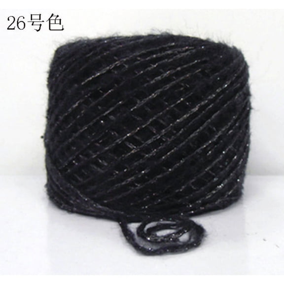 Firefly Hope 200g Soft & Shiny Light Worsted Yarn, Assorted Variety Craft , Super Soft Fluffy Blend for Knitting, Crocheting, Loom and WeavingMulticolor Yarn for Knitting,Black B