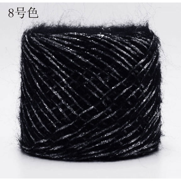 Firefly Hope 200g Soft & Shiny Light Worsted Yarn, Assorted Variety Craft , Super Soft Fluffy Blend for Knitting, Crocheting, Loom and WeavingMulticolor Yarn for Knitting,Black Silver