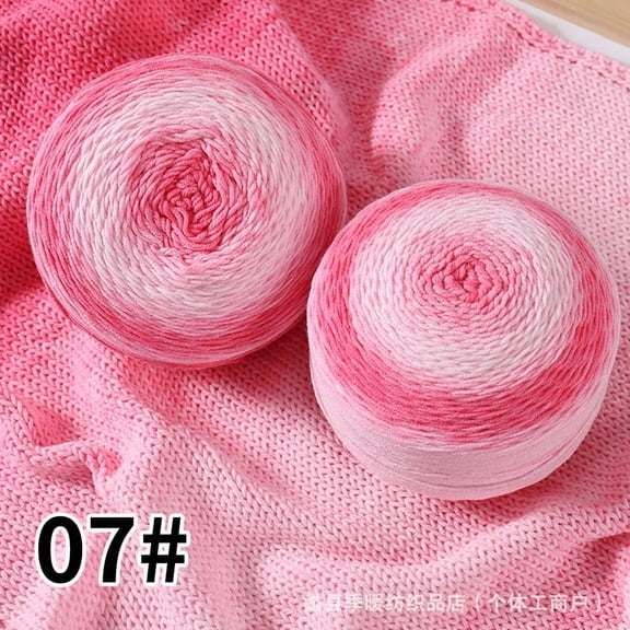 Firefly Hope 200g Ultra-Soft Cotton-Acrylic Blend Yarn, Gradient Variegated Color-Changing Knitting & Crochet Yarn for Scarves/Shawls/Blankets/Craft Projects, Pink