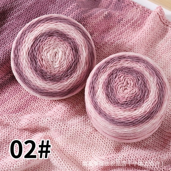 Firefly Hope 200g Ultra-Soft Cotton-Acrylic Blend Yarn, Gradient Variegated Color-Changing Knitting & Crochet Yarn for Scarves/Shawls/Blankets/Craft Projects, Purple Red