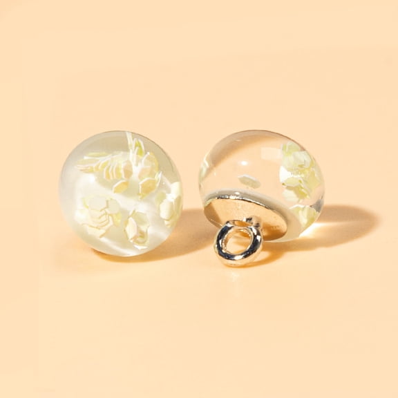 Firefly Hope 20Pcs 10mm Vintage Sequin Transparent Resin Jade Bead Decorative Buttons for Tang Suit & Hanfu, S20