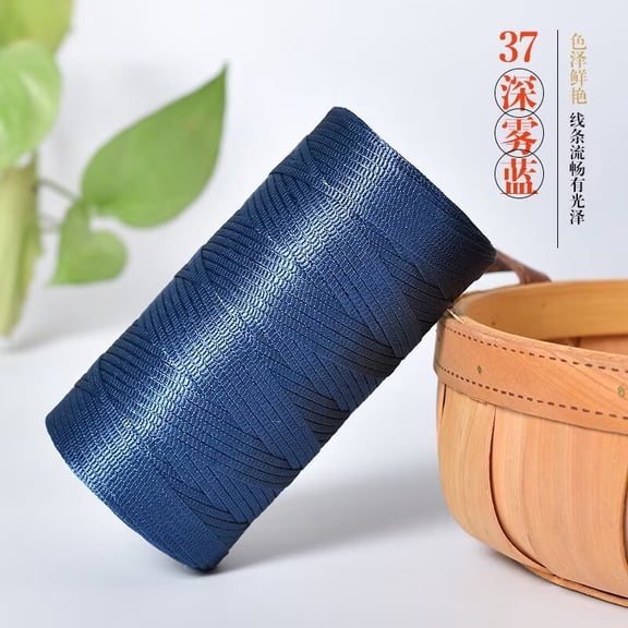 Firefly Hope 250g Breathable Hollow Flat Linen Silk Cotton Yarn in Dark Blue, Lightweight Durable Knitting Weaving Thread for Summer Beach Bag, Sun Hat & Handmade Crafts