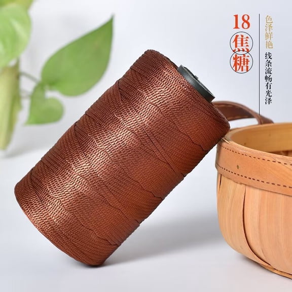 Firefly Hope 250g Breathable Hollow Flat Linen Silk Cotton Yarn in Dark Red Brown, Lightweight Durable Knitting Weaving Thread for Summer Beach Bag, Sun Hat & Handmade Crafts