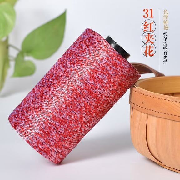 Firefly Hope 250g Breathable Hollow Flat Linen Silk Cotton Yarn in Multiple Red, Lightweight Durable Knitting Weaving Thread for Summer Beach Bag, Sun Hat & Handmade Crafts