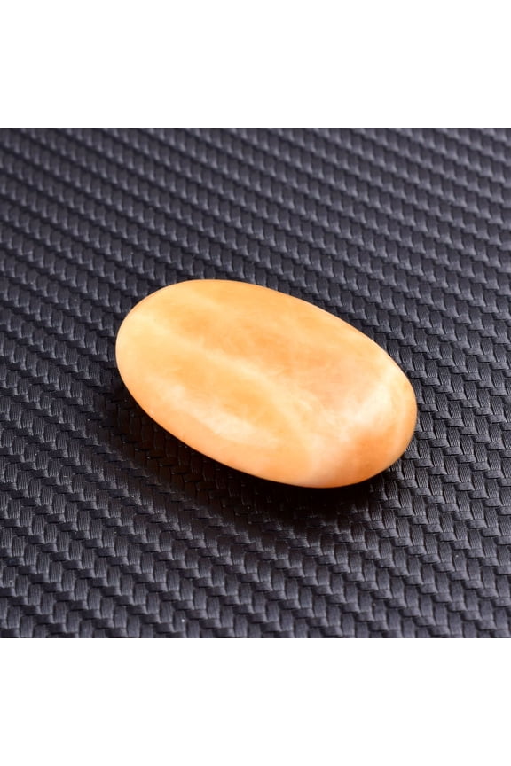 2PC 1.771.18in Polished Natural Gemstone Palm Stone, Calming Worry Stone for Anxiety Stress Relief, Energy Balancing, Yellow Jade