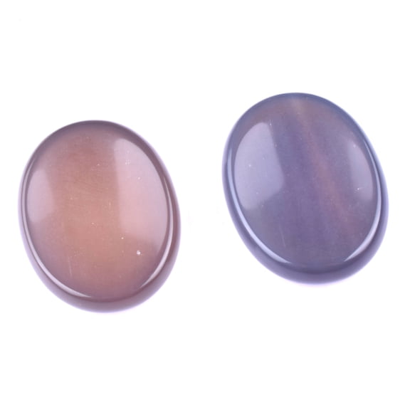 Firefly Hope 2PCS Hand Carved Thumb Worry Stone, Natural Healing Crystals Stone for Anxiety Relief, Meditation & Reiki Relaxation, Grey Agate