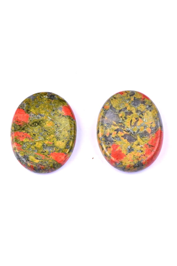 2PCS Hand Carved Thumb Worry Stone, Natural Healing Crystals Stone for Anxiety Relief, Meditation & Reiki Relaxation, S10