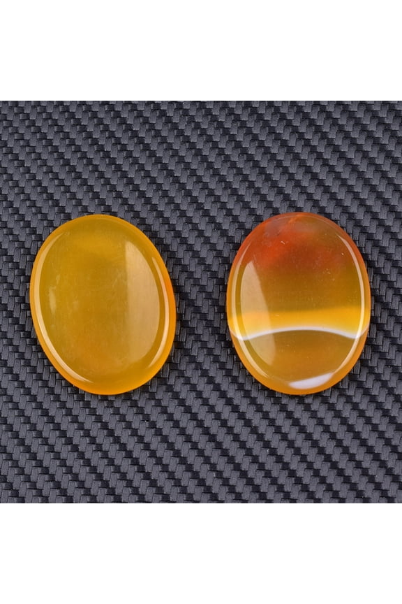 2PCS Hand Carved Thumb Worry Stone, Natural Healing Crystals Stone for Anxiety Relief, Meditation & Reiki Relaxation, S26