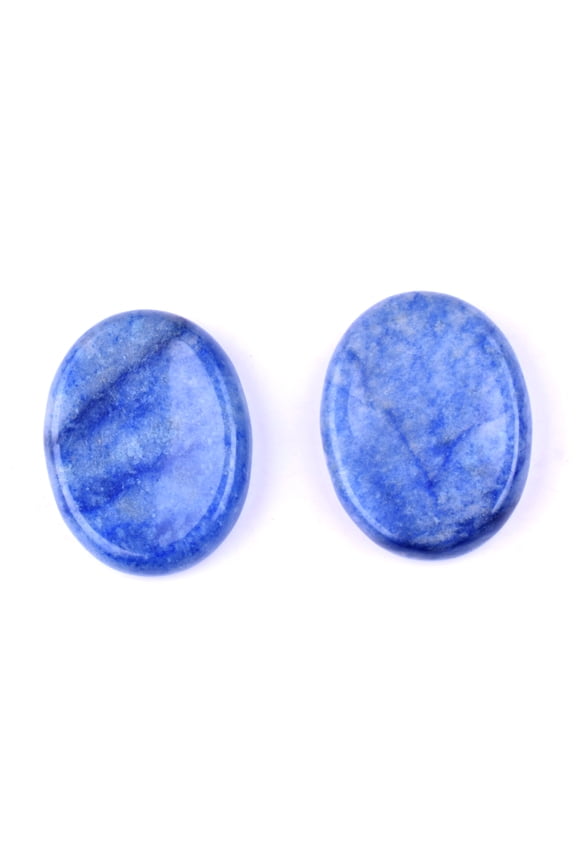 2PCS Hand Carved Thumb Worry Stone, Natural Healing Crystals Stone for Anxiety Relief, Meditation & Reiki Relaxation, S6