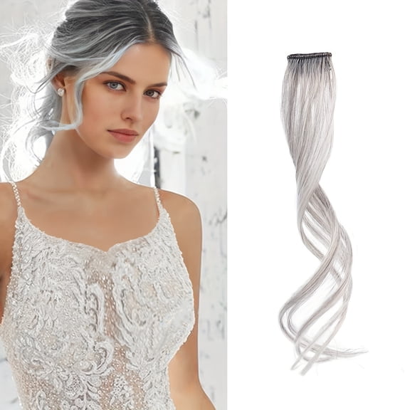 Firefly Hope 2Pcs Clip In Side Air Bangs Hair Extensions 9.8 Inch, Synthetic Long Temples Fringe Bangs Hairpieces for Natural Daily Hairstyle, Grey