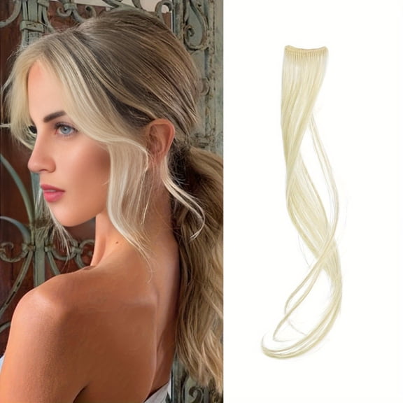 Firefly Hope 2Pcs Clip In Side Air Bangs Hair Extensions 9.8 Inch, Synthetic Long Temples Fringe Bangs Hairpieces for Natural Daily Hairstyle, Pale Gold