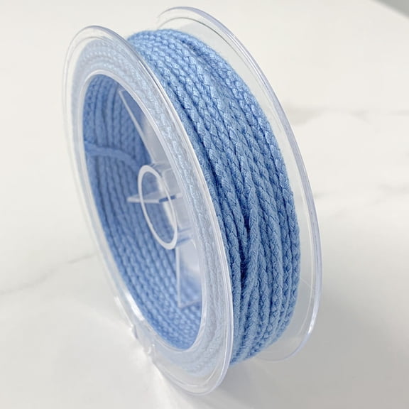 Firefly Hope 2mm Dragon Scale Pattern Cotton Rope, Woven Braided Craft String for DIY Bracelets, Tassels, Beaded & Pendant Jewelry Making,Blue
