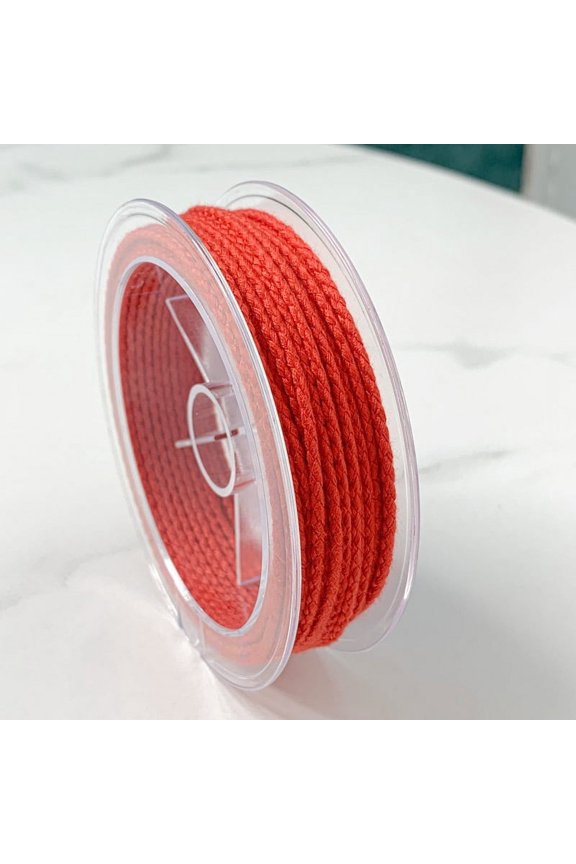 2mm Dragon Scale Pattern Cotton Rope, Woven Braided Craft String for DIY Bracelets, Tassels, Beaded & Pendant Jewelry Making,Red