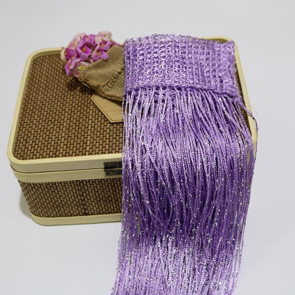 Firefly Hope 2pcs 78.7"L x 39.4"W Tassel String Curtain, Privacy Screen Fringe Divider for Entryway, Doorway & Hallway Home Decor, Light Purple