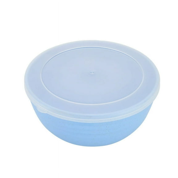 Firefly Hope 2pcs Wheat Straw Fiber Cereal Bowls with Lids, Unbreakable Reusable Bowls for Cereal, Salad & Daily Meal Prep, Durable Lightweight Dining Bowls with Secure Lids-4.72*4.72*2.36inch,Blue